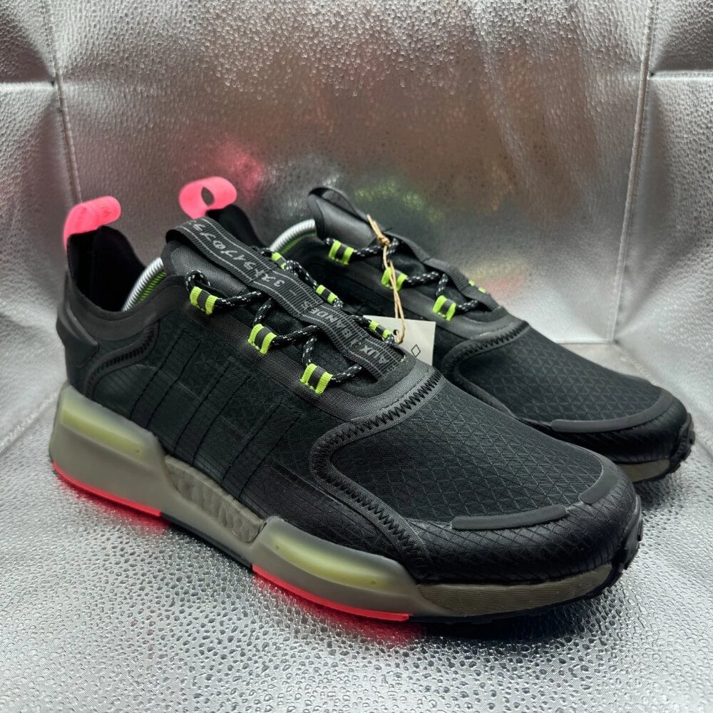 Size 10.5 adidas NMD_V3 Mens Black Signal Green Athletic Running Shoes GW3064